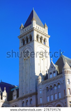 Clock Tower at the Old Post Office in Washington DC