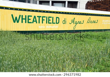 MILAN, ITALY - MAY 23, 2015: The Wheatfield natural urban project in Milan, Italy.