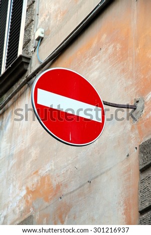 No Access road sign in an Italian street