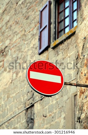 No Access road sign in an Italian street