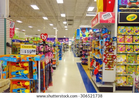 TORONTO, CANADA - JULY 27, 2015: The inside of a Toys \
