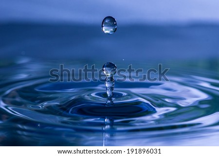 Water droplet and splash