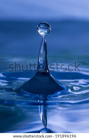 Water droplet and splash