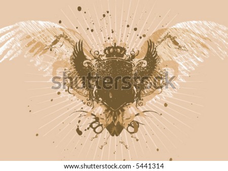 stock vector cool wings composition