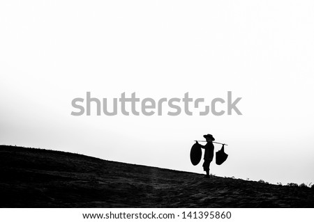 Black And White, People Carrying Things.