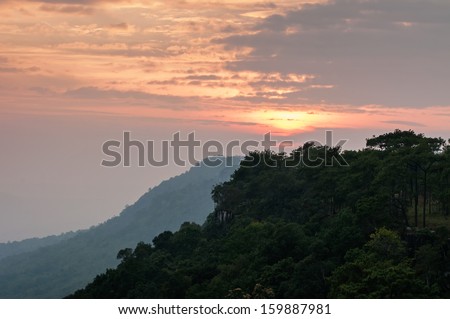 sunset at Phukradung; National park, Thailand