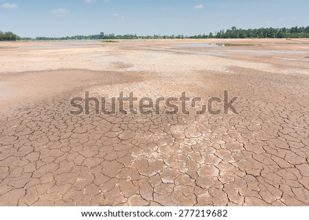 Drought land and blue sky