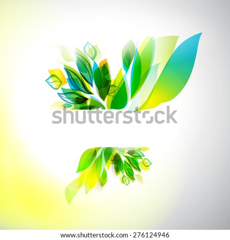 Spring and summer vector background. Abstract floral decorative frame. Season banner, nature concept.