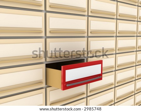 Card file with the red open box for your TEXT