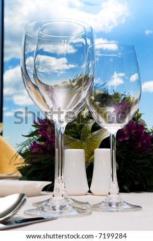 stock photo Table preparing for after wedding ceremony diner in luxury 