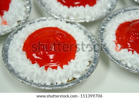 mini cake with strawberry jam. Strawberry cake.