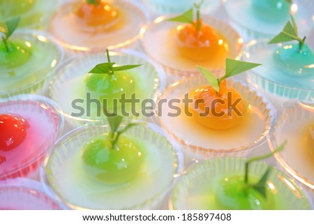 thai dessert made from stirred bean mixed with sugar and coconut in jelly-like