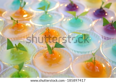 thai dessert made from stirred bean mixed with sugar and coconut in jelly-like