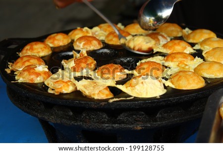 modified Tokoyaki  with thai stove in thailand local food shop