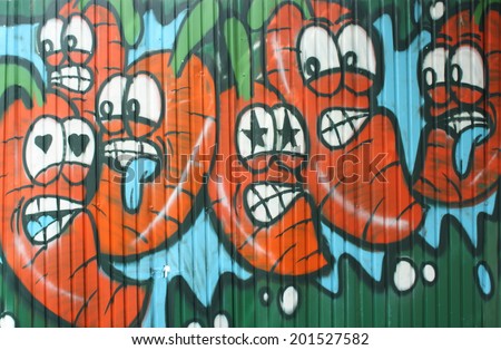 CHIANG MAI - JUNE29: A graffiti in a deserted place in city, on June 29, 2014 in Chiangmai, Thailand.