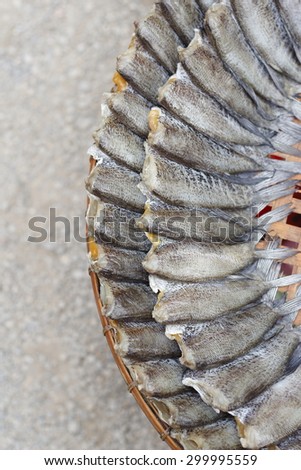 dried fish.  dried snake skin gourami fish.