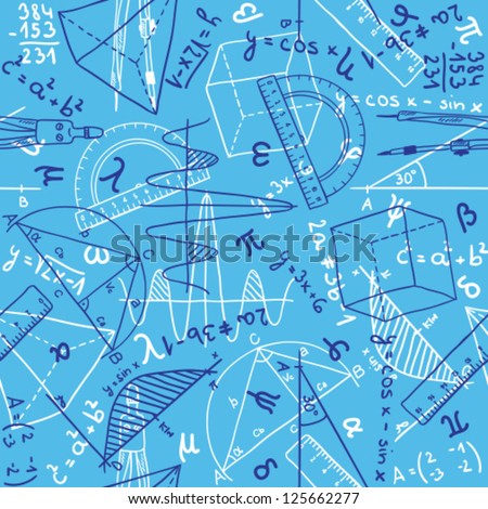 Seamless pattern background illustration of mathematics drawings doodle style Seamless pattern background illustration of mathematics drawings doodle style