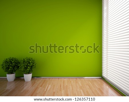 green empty interior with plants green empty interior with plants