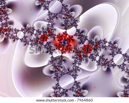 Violet Fractal Flowers Background