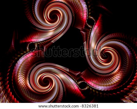 Three colorful fractal loops