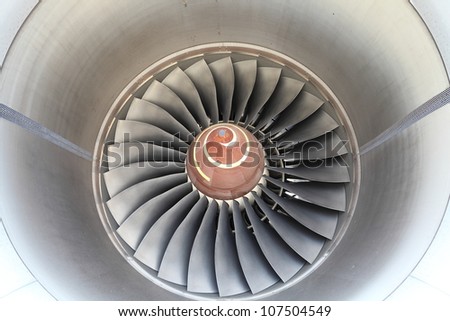 BANGKOK, THAILAND - JUNE 29: The Boeing 747-400 engine turbine was showed in Cerebration of 100 year of Royal Thai air force (RTAF) at Don Muang airport on June 29,2012 in Bangkok, Thailand