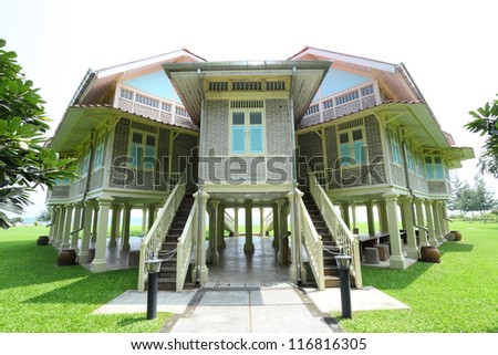 PETCHBURI,THAILAND - OCTOBER 13:The palace of Love and Hope, the Mrigadayavan Palace was the summer retreat house for His Majesty King Rama VI at Cha-Am on October 13,2012 in Petchburi,Thailand
