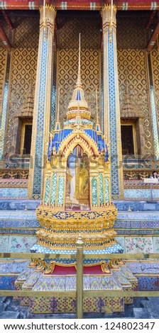 BANGKOK,THAILAND-JANUARY 14:The beautiful small pavilion which cover the holy stone called \