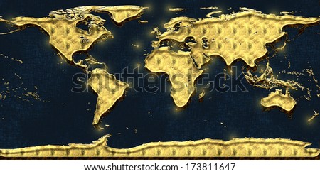 Gold texture World Map Design: best for texturing in 3d programs