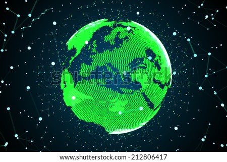 High technology globe. Concept of web and communication