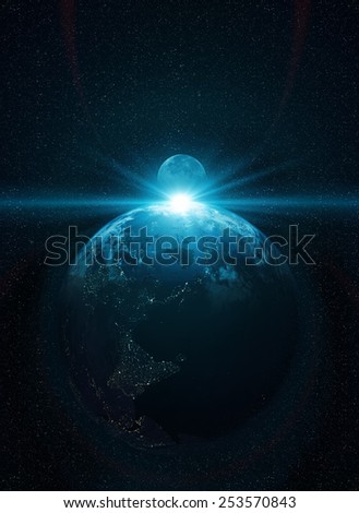 Eclipse of the sun, Solar eclipse Elements of this image furnished by NASA