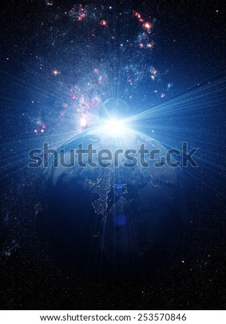 Eclipse of the sun, Solar eclipse Elements of this image furnished by NASA