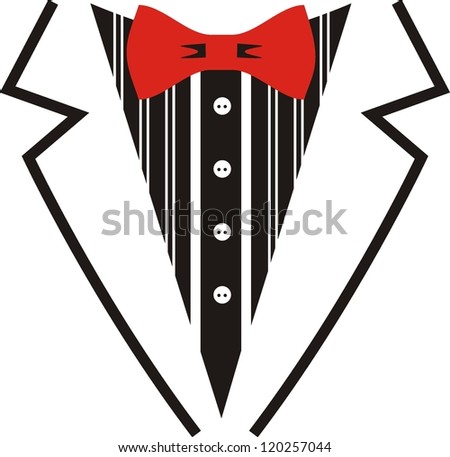 Vector tuxedo with red bow tie Vector tuxedo with red bow tie