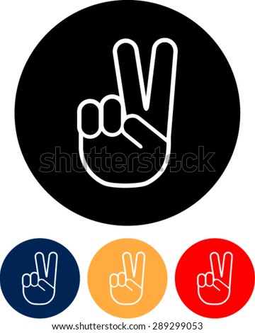 Vector Peace Sign - Hand Showing Two Fingers - 289299053 : Shutterstock