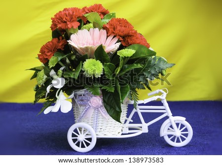 Bouquet of fresh flowers  used for decoration at the time