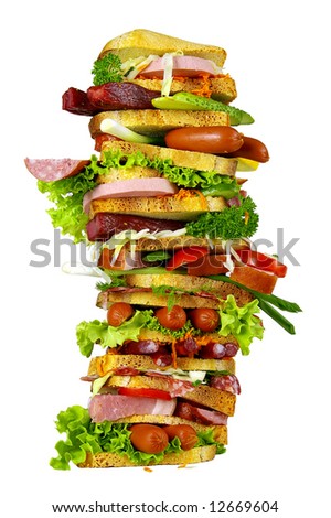 stock photo : The tasty sandwich is a favourite meal for many people