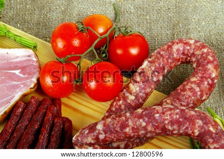 Meat and sausage products - very popular meal at many people