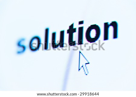 word solution on screen with cursor