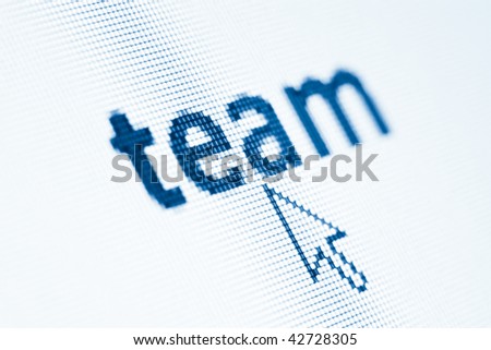 word team on computer screen with cursor