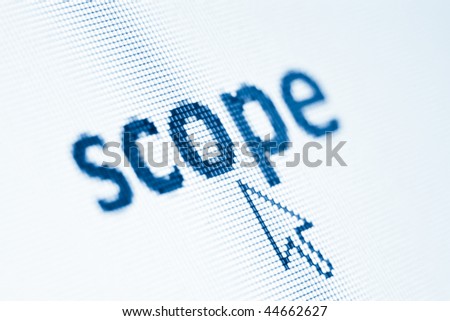 word scope on computer screen with cursor