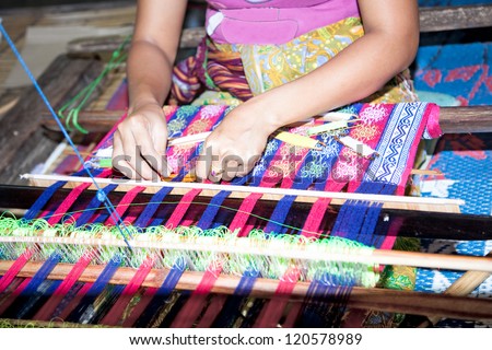 Sasak Tribe Lady Weaving, Sade, Lombok, Indonesia