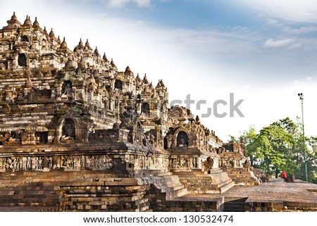 Ancient Borobudur temple on Java in Indonesia.