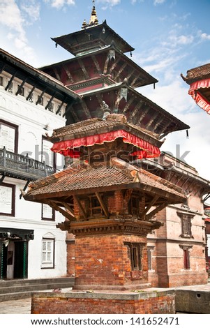 Inside of  Hanuman Dhoka, old Royal Palace, Durbar Square in Kathmandu,  Nepal.