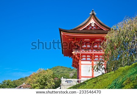 Kiyomizu-dera temple in Kyoto Prefecture, Japan.