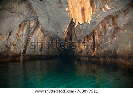 Cave of Puerto Princesa subterranean underground river on Palawan, Philippines.  It\'s one of the 7 New Wonders of Nature.