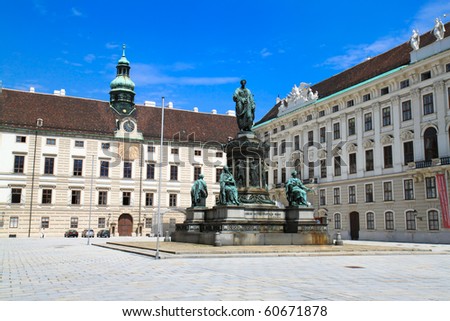 Monument in the patio of Hofburg Imperial palace in Vienna, Austria