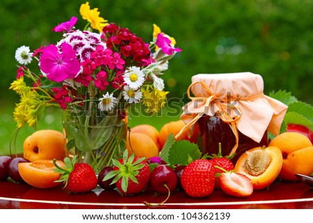 Fruit and flower bouquet