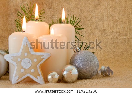 Advent candles and Christmas cookies.