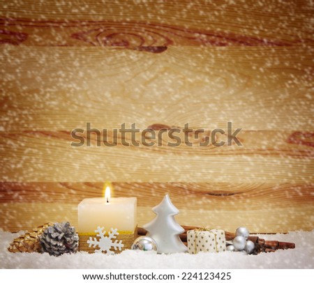 Christmas decoration and advent candle.