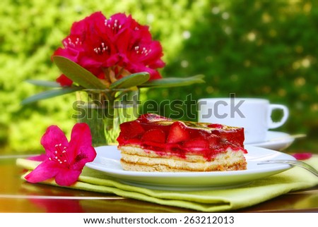 Mother\'s Day cake in the summer garden.