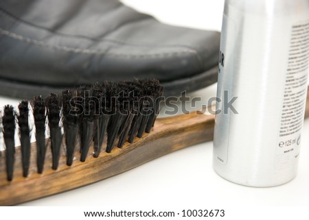 Shoe shining gear isolated on white